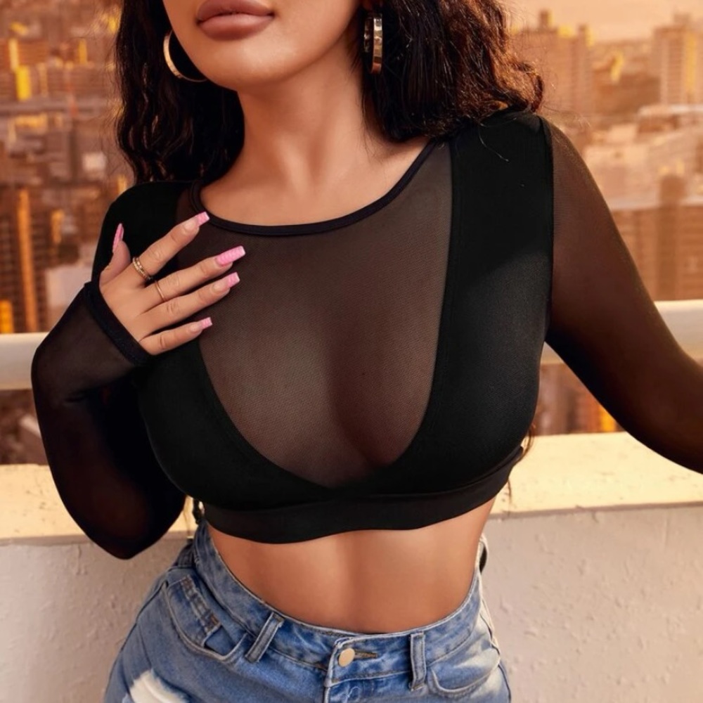 Mesh Crop Tee